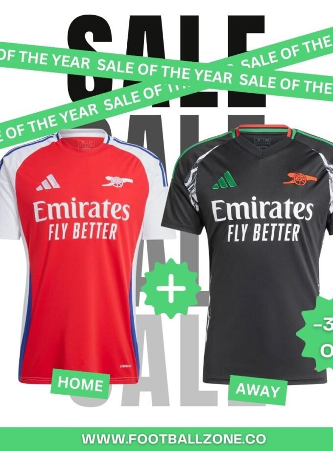 x2 Arsenal Fan Jerseys ( 1 Home & 1 Away) 24/25