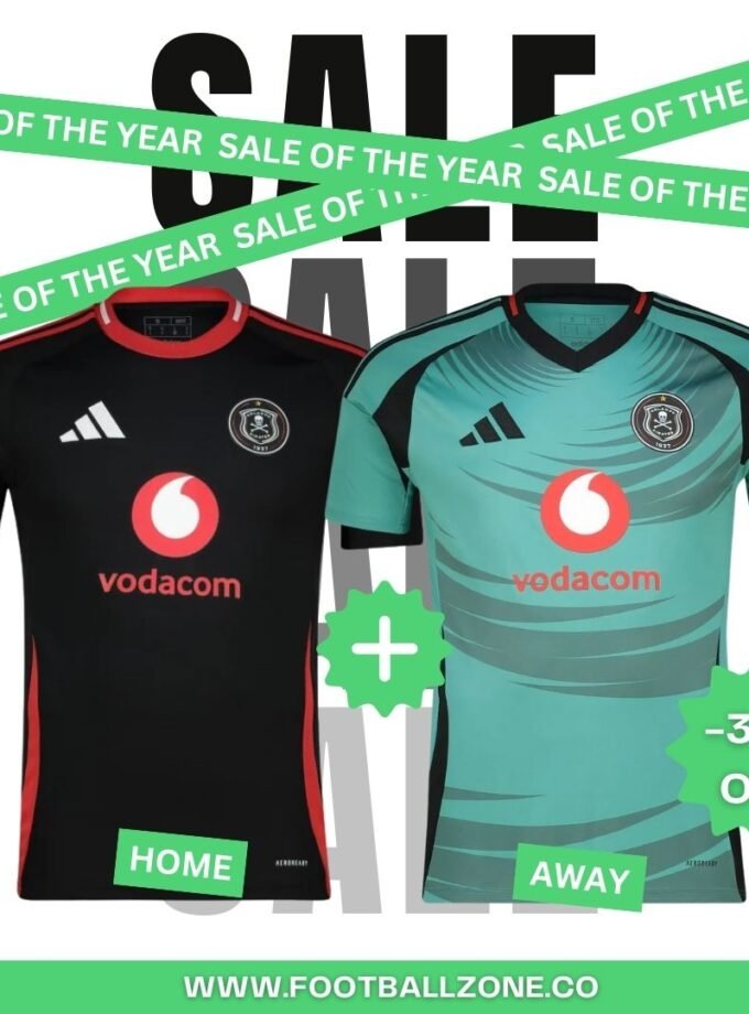 x2 Orlando Pirates Fan Jerseys ( 1 Home & 1 Away) 24/25