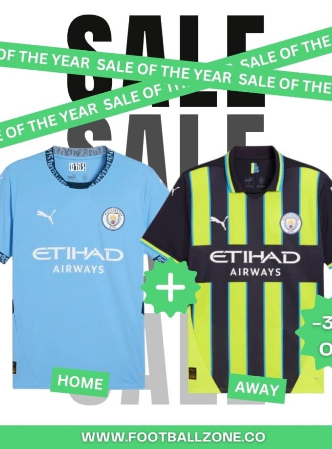 x2 Man City Fan Jerseys ( 1 Home & 1 Away) 24/25