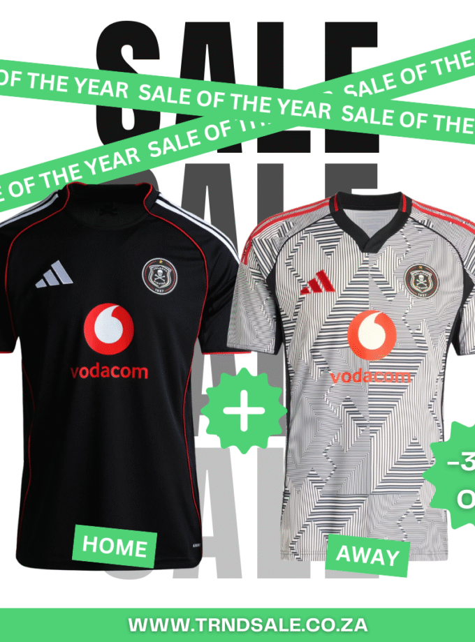 x2 Orlando Pirates Fan Jerseys ( 1 Home & 1 Away) 25/26