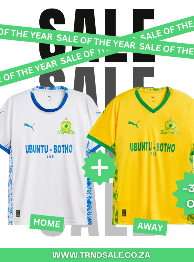 x2 Mamelodi Sundowns Fan Jerseys ( 1 Home & 1 Away) 25/26